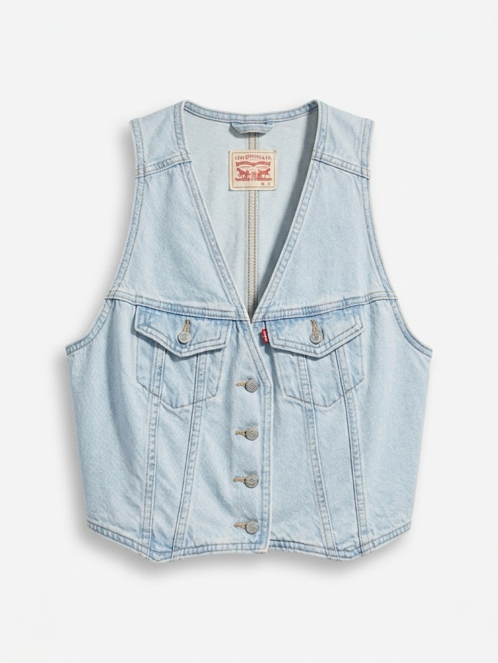 Levi's Light Blue Denim Button-Front Vest